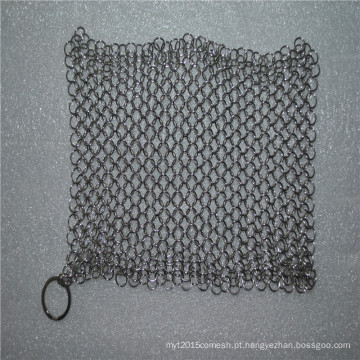 Purificador chainmail do aço inoxidável de 6 * 8inch / líquido de limpeza do ferro de molde